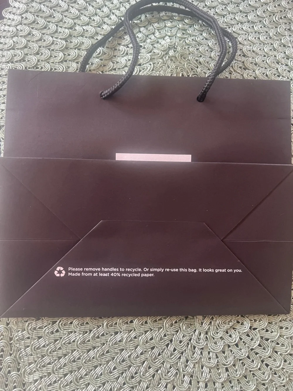 Saks Fifth Avenue Black Paper Shopping Tote with Rope Handles - Picture 4 of 6